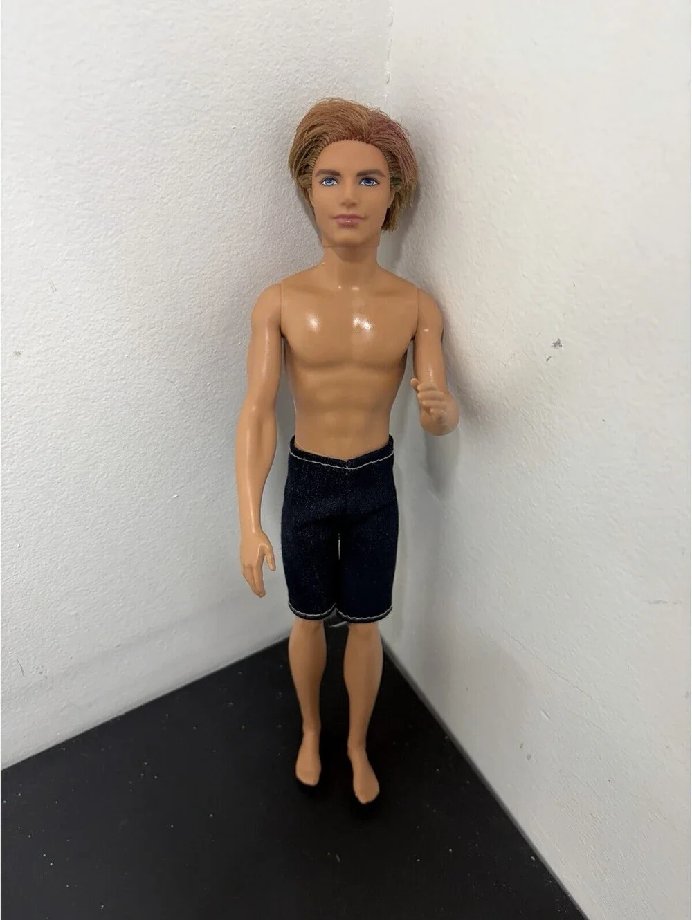 Vintage Mattel Barbie Fashionistas Ken Doll , Rooted Light Brown & Pink Hair